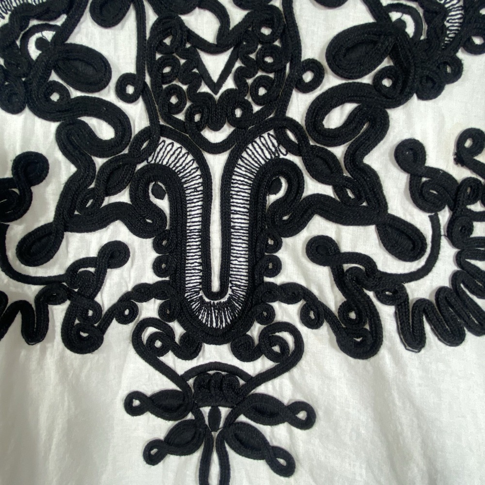 La Blanca Tunic Top Or Cover Up Resort Wear Small White Crochet Trim Island Chic - Picture 3 of 11